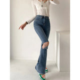 Women Jeans Stretch Slim Hole