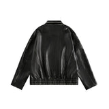 Unisex Pu Jacket Distressed Pu Leather Jacket Motorcycle Jacket