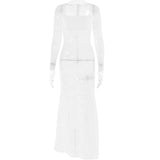 Women Dress Lace See-through Dress