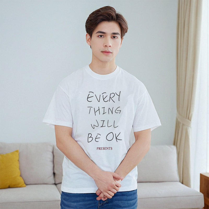 Men T Shirts Casual Short Sleeve Heavy T-Shirt
