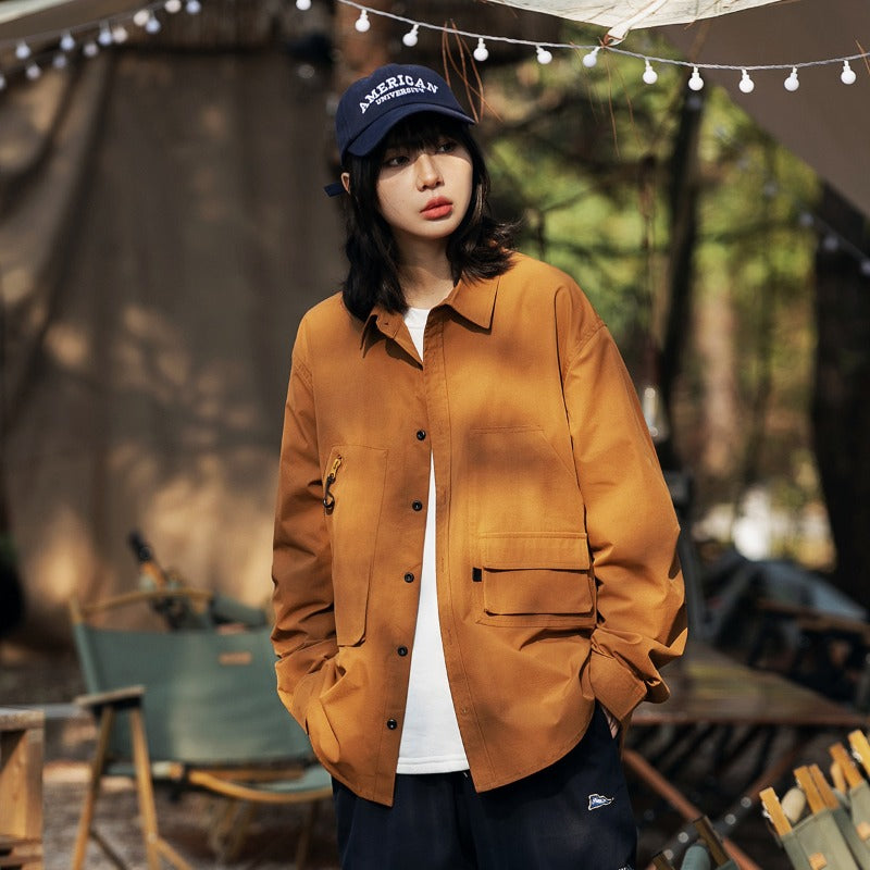 Unisex Shirt Vintage Baggy Coat