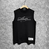 Amiri tank top needlework letterprinting