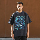 Mens Vintage T Shirt Vintage Wash Old Short Sleeve T-Shirt