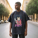 Mens Vintage T-Shirt Summer Print Short Sleeve T-Shirt