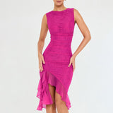 Women Dress Fashion Sexy Tight Pleated
