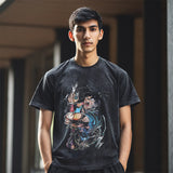Mens Vintage T Shirt Printed Washed Old Short Sleeves