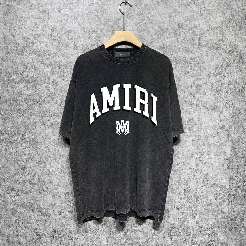 Amiri washed t-shirt spider projection printing short sleeve