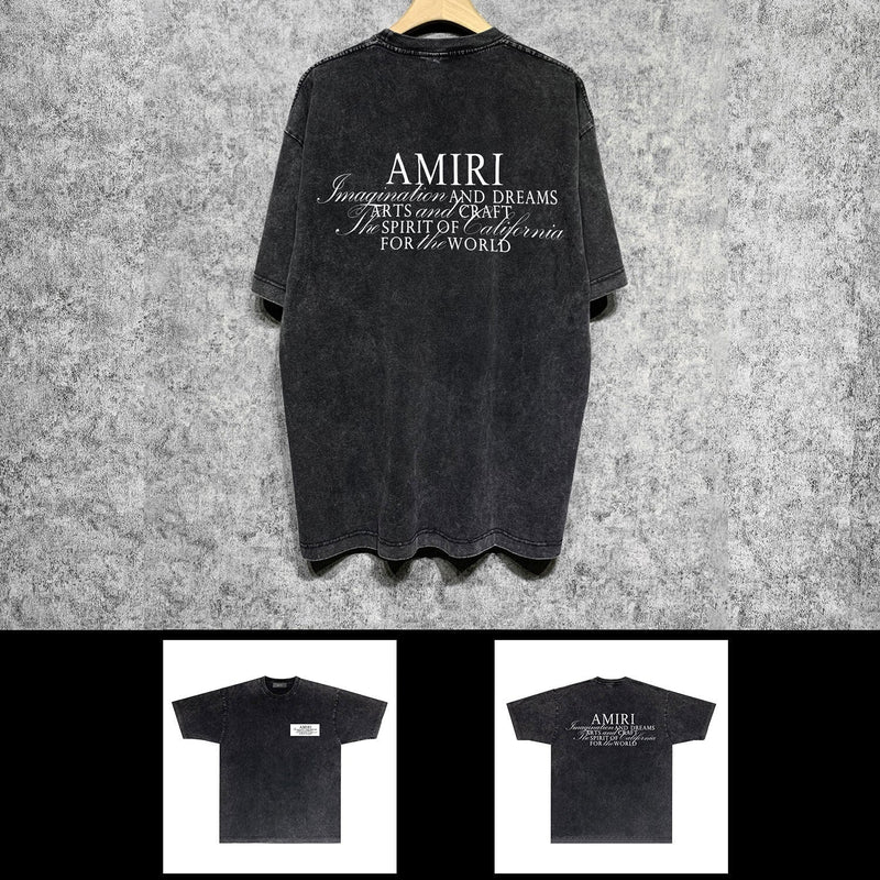 Amiri washed t-shirt hollywood artistic word printing short sleeve