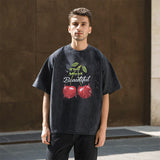 Mens Vintage T Shirt Washed and Old Short Sleeve T-Shirt