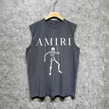 Amiri tank top skull puppet printing