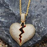 Jewelry Heartbreak Shape Men's and Women's Pendants, Broken Heart St. Valentine's Spectrum