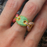 Rings Coffee Beans Microencrusted Zircon Ring Zircon Pig Nose HIPHOP St. Valentine's