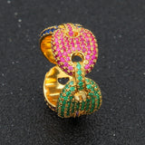 Rings Coffee Beans Microencrusted Zircon Ring Zircon Pig Nose HIPHOP St. Valentine's