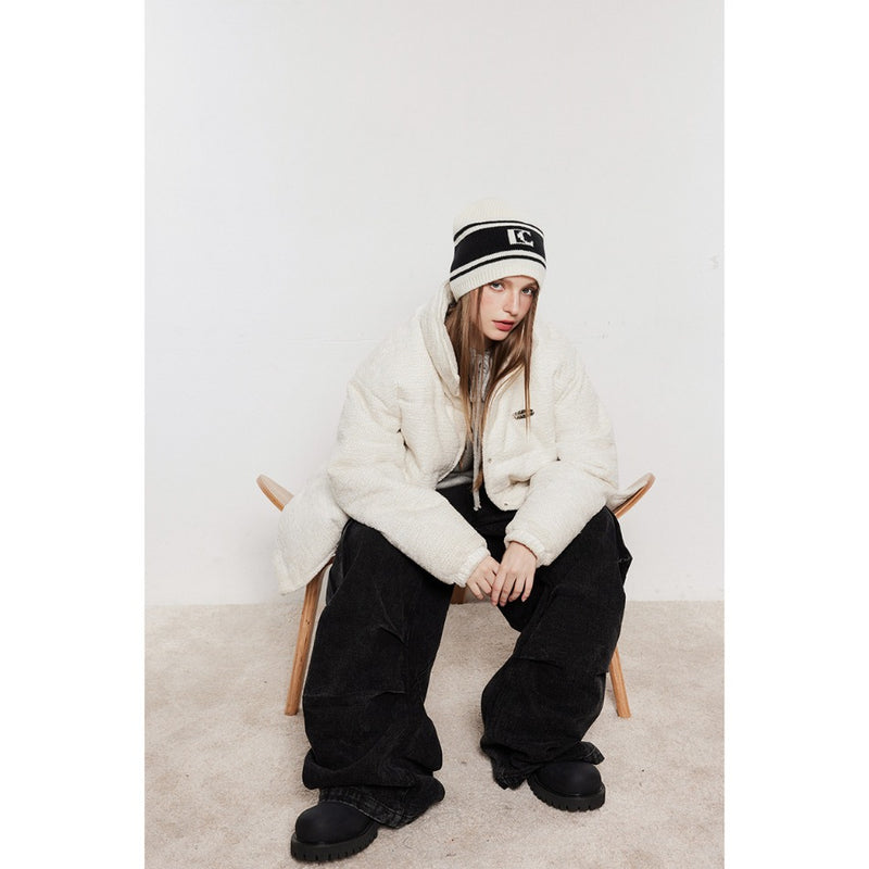 Unisex Coat Winter Coat Warm and Loose Stand Collar