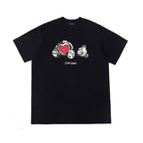 Palm Angels T Shirts Angel Broken Head Heart Printing Short Sleeve T-shirt Men's Loose