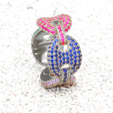 Rings Coffee Beans Microencrusted Zircon Ring Zircon Pig Nose HIPHOP St. Valentine's