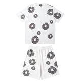 Denim Tears T Shirt ShortsPuff Print Short Sleeve T-shirt Loose Couple Shorts Suit(Options need to be purchased separately)