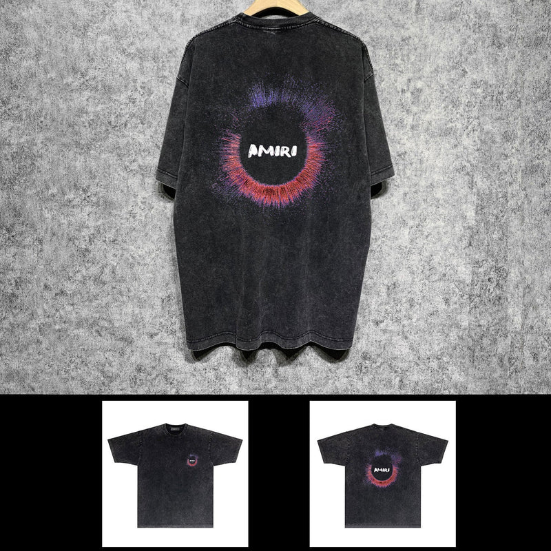 Amiri washed t-shirt splatter ring short sleeve
