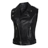 Women Vest PU Leather Vest Cool Handsome
