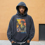 Mens Vintage Hoodie Retro Sweater Men Hooded