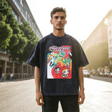 Mens Vintage T Shirt Washed Old Short Sleeve