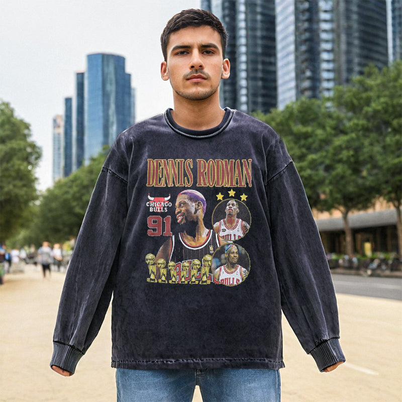 Mens Vintage Long Sleeve Shirt Vintage Cartoon Print