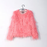 Women Fur Jacket Plush White Warm Coat