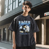 Mens Vintage T Shirt Vintage Washed Printed Short Sleeve T-Shirt