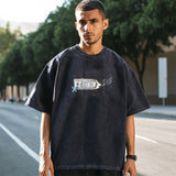 Mens Vintage T-Shirt Loose Short Sleeve T-Shirt