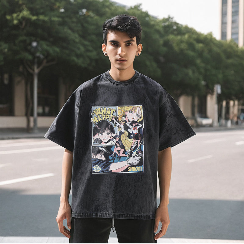 Mens Vintage T Shirt Summer Short Sleeve T-Shirt for Men and Women