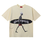Godspeed T Shirts Skateboard Skull Junior Print Cotton Casual Short Sleeve Men and Women