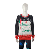 Ugly Christmas Sweater Autumn and Winter Women's Sweater Printing round Neck Loose Top