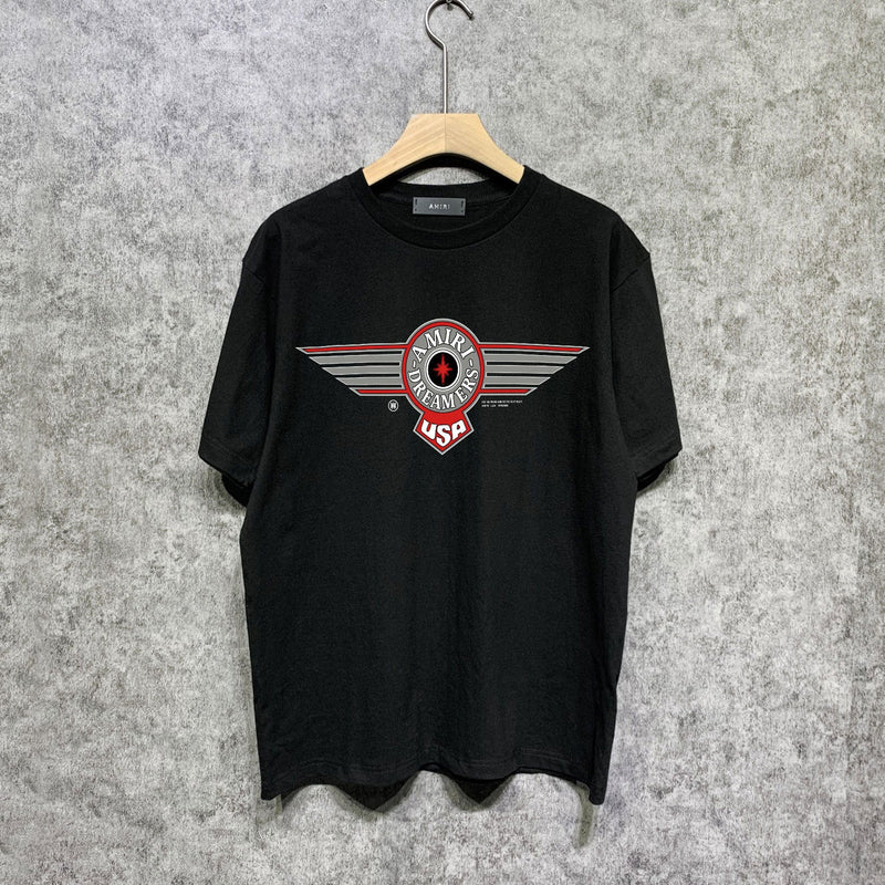 Amiri t shirts flying eagle wings chapter printing short sleeve