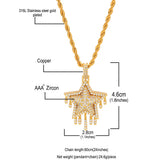 Jewelry Hip Hop Men's Zircon Pentagram Water Drop St. Valentine's Angel Pieces