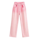 Women Jeans Gradient Color Lively Girl