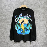 Amiri Long Sleeved Shirt Printed Trendy Pure Cotton