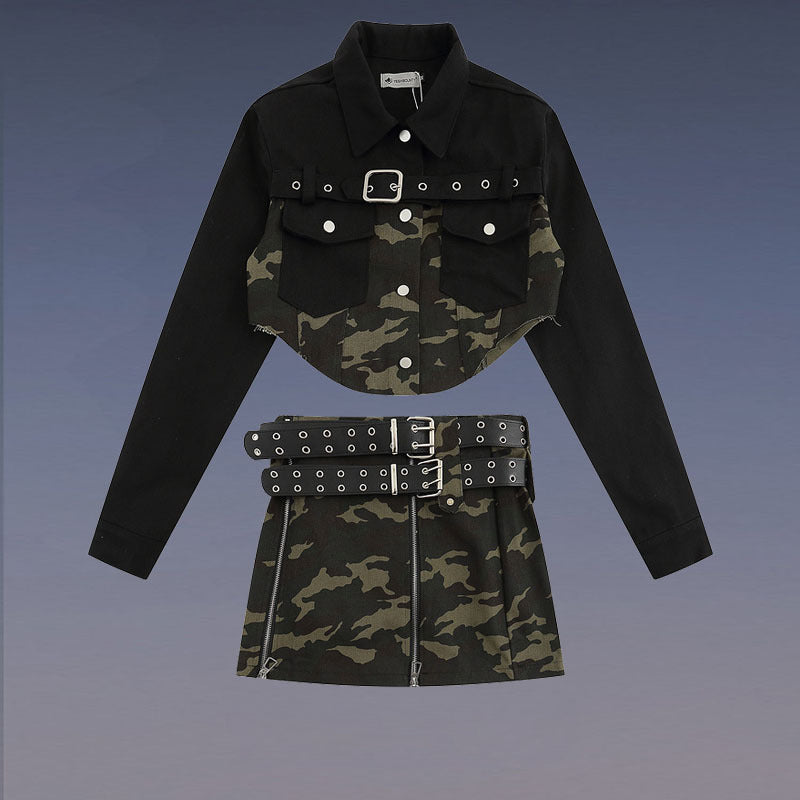 Women Jackets Retro Slimming Camouflage