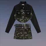Women Jackets Retro Slimming Camouflage