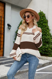 Women Pullover Sweater Loose plus Size Sexy Stripes Sweater