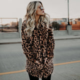 Women Fur Jacket Warm Fashion Leopard Jacket