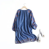 Women Dresses Embroidery Denim Dress