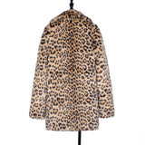 Women Fur Jacket Fashion Leopard Print Plush Coat