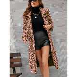 Women Fur Jacket Fashion Casual Leopard Print Plush Coat