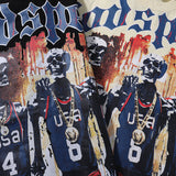 Godspeed t Shirts Basketball Dream Team Trident Print Cotton Casual Short Sleeve Men and Women