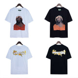 Denim Tears T Shirts Kapok Vintage Portrait Oil Painting Print Loose-Fitting Casual round-Neck Short Sleeve T-shirt