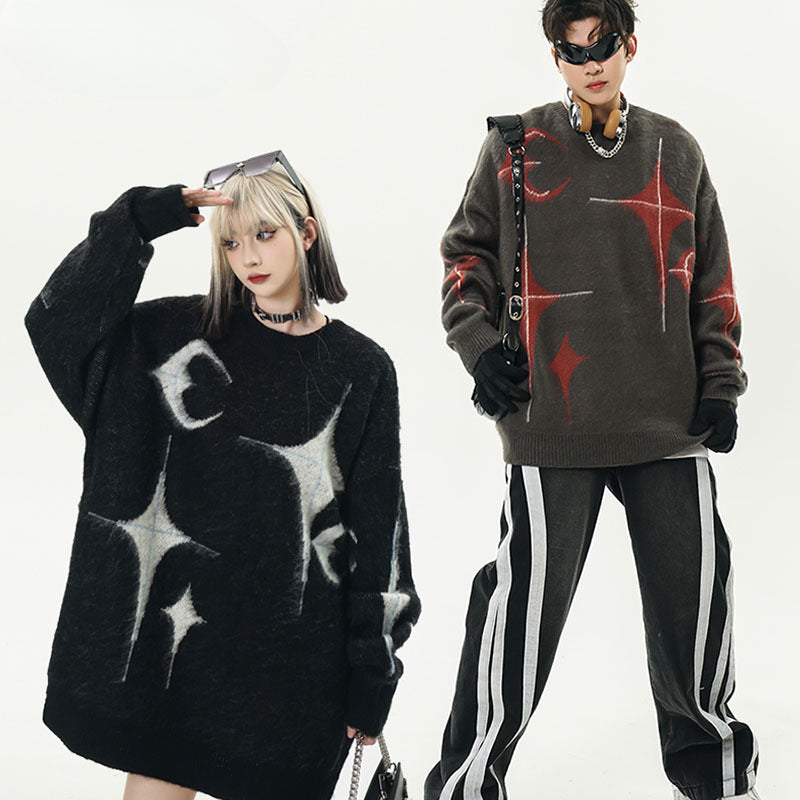 Women Sweater Oversize Knitted Sweater Retro Easy Matching