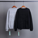 OW Sweatshirt Patchwork Crew Neck Sweatshirt