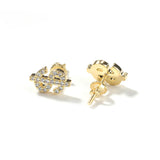 Earrings Zircon ' $' Shape Earring