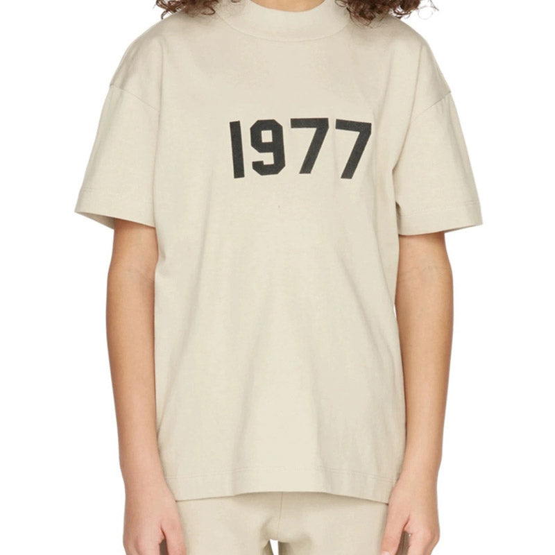 Fear of God Essentials Kids 1977 T-Shirt Children's Clothing Boys' round Neck Short Sleeve T-shirt