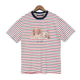 Palm Angels T Shirts Letter Stripes Short Sleeve T-shirt Male Half Sleeve